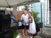 Ernie & Vickie enter the patio of Victoria’s Seafood after their beach wedding Saturday, Oct 1.